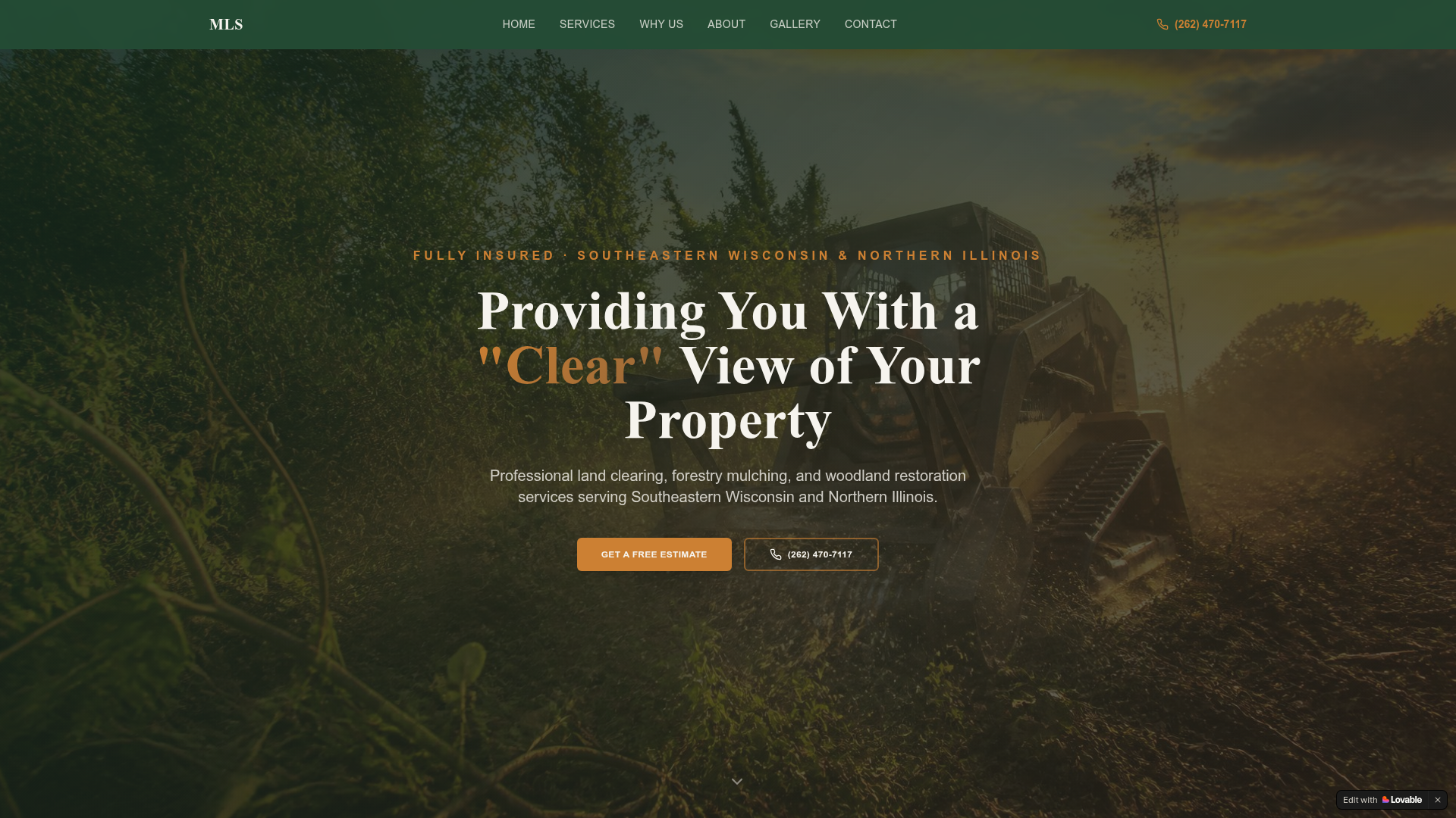 MLS Land Clearing website — a recent Custom Local Sites build